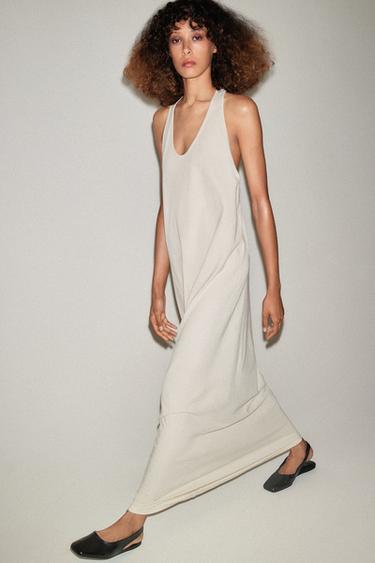 LONG COTTON DRESS - Ecru by Zara