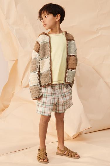 BERMUDA À CARREAUX LIMITED EDITION - Beige / Vert de Zara