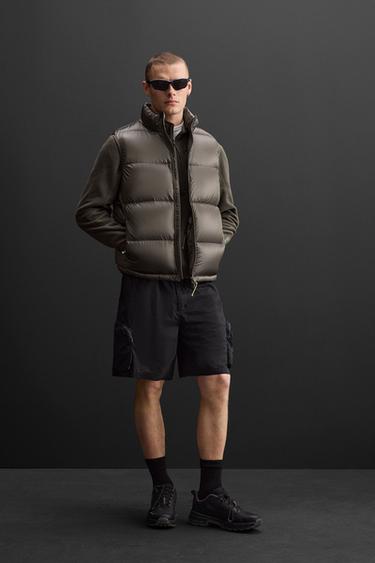 CHALECO PLUMÍFERO 100% PLUMA - Verde gris de Zara - Imagen 0