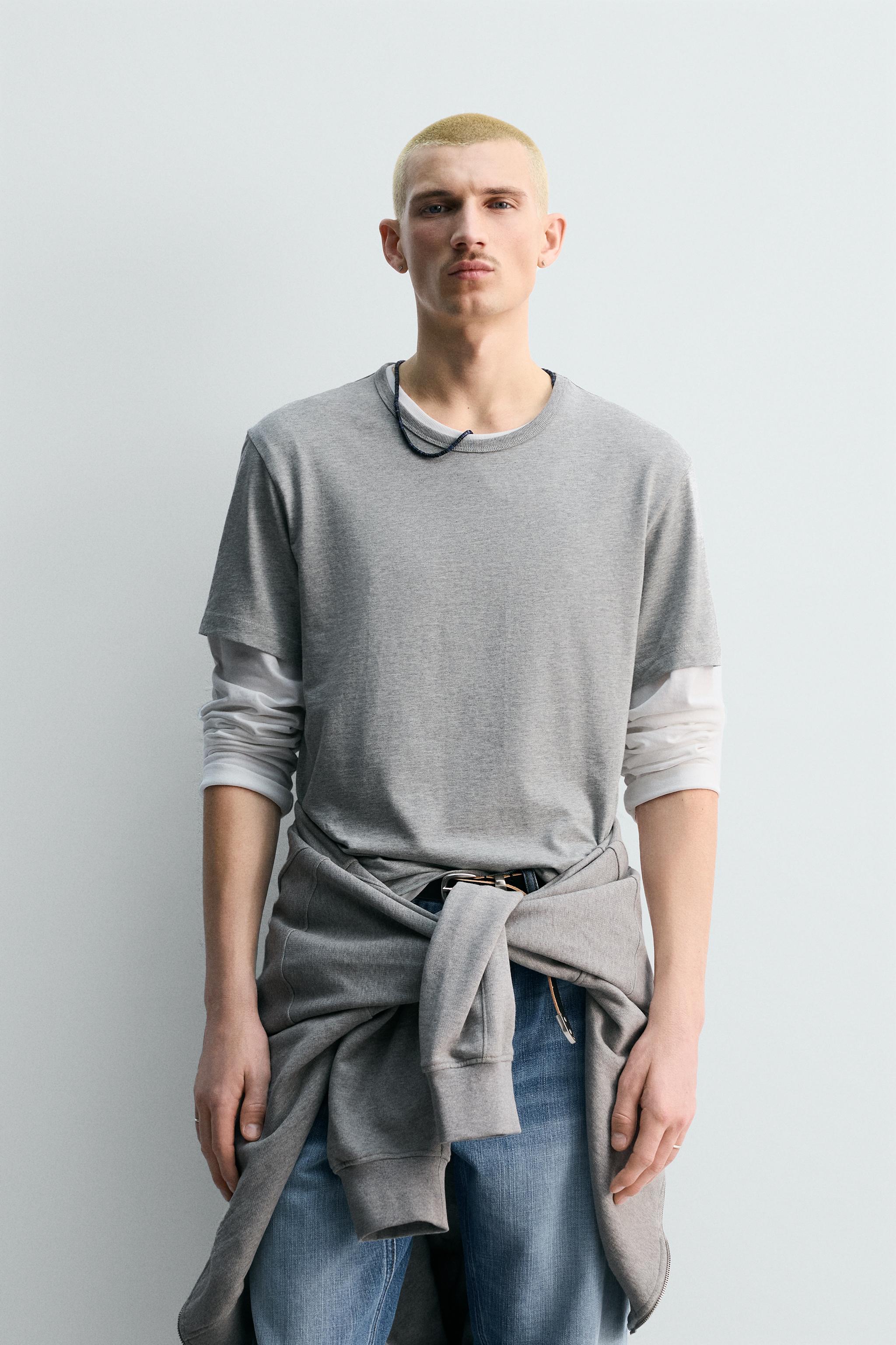 REGULAR FIT T-SHIRT — Grey marl (alternate view)