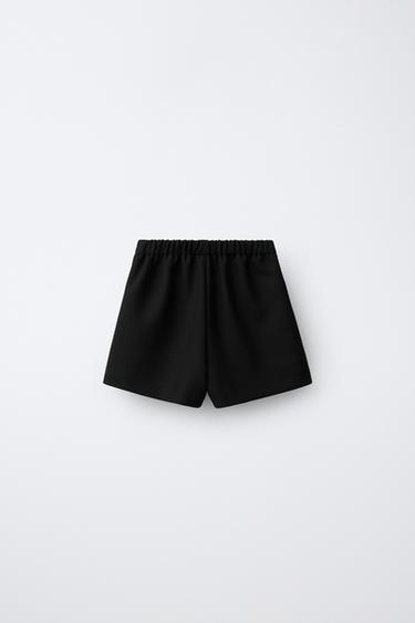 POLKA-DOT BOW BERMUDA SKIRT — Black 2