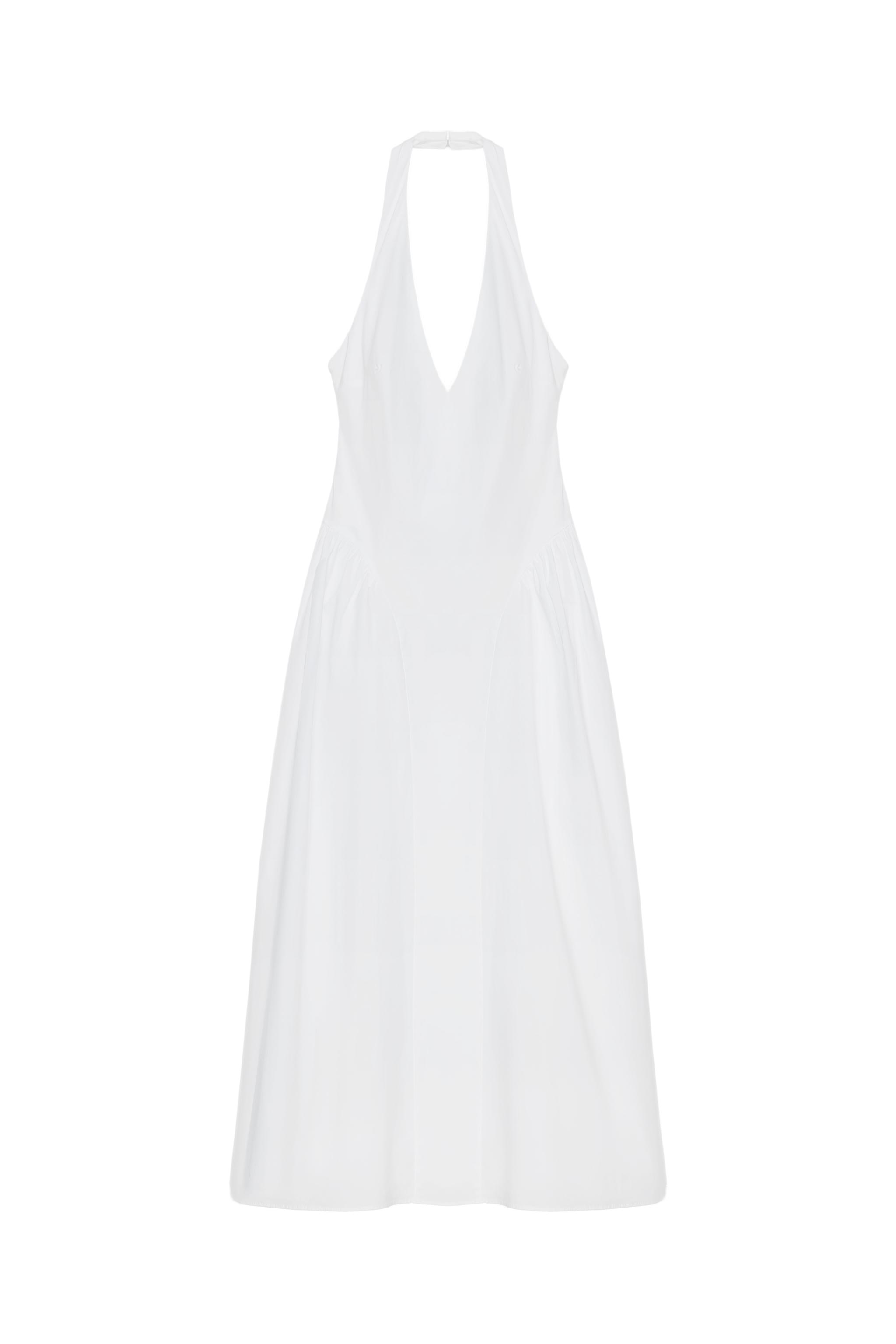 POPLIN HALTER DRESS - White | ZARA United States