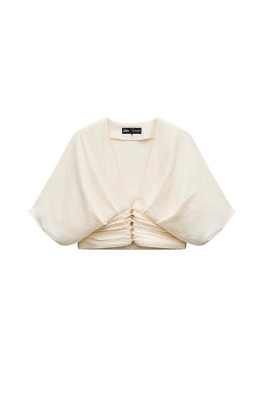 GATHERED HEM CROP TOP