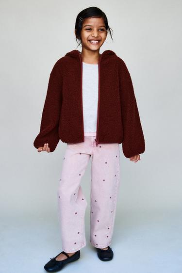 BLOUSON CAPUCHE EFFET MOUTON - brique foncée de Zara