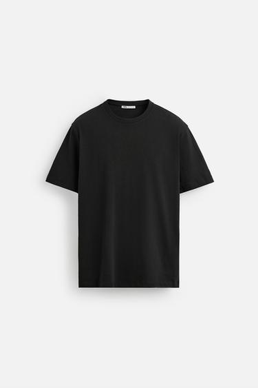 CAMISETA MEDIUM WEIGHT BÁSICA - Negro de Zara - Imagen 0