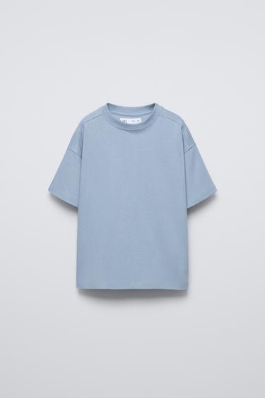 CAMISETA LISA MEDIUM WEIGHT - Celeste de Zara