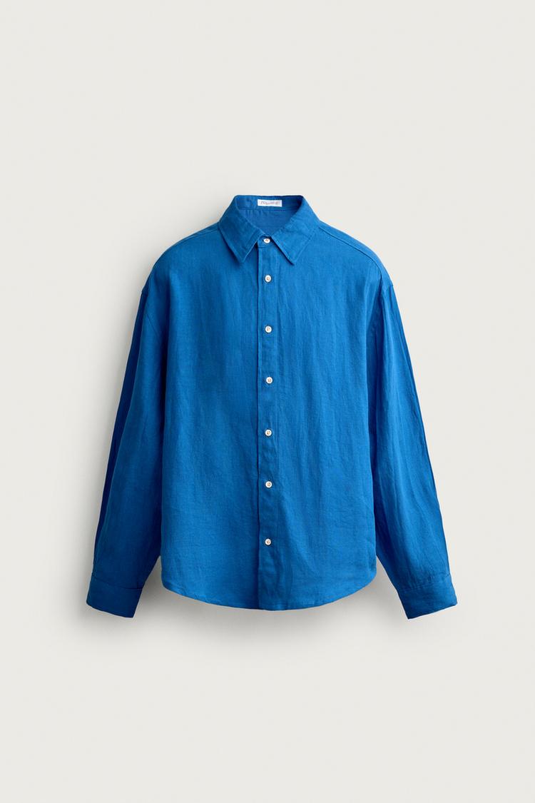 Camisa de lino 100% corte relajado 7