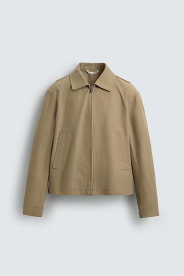 XHAKETË CROPPED FIT - Karamel nga Zara