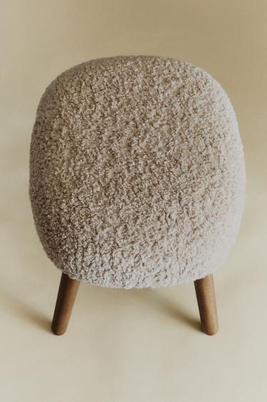 TERRYCLOTH OTTOMAN STOOL - Dark beige by Zara