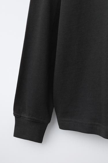 T-SHIRT HEAVY WEIGHT INSCRIPTION BRODÉE - Gris anthracite de Zara - Image 3