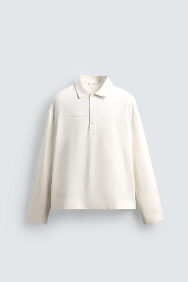 POLO BOXY FIT ME STRUKTURË - I bardhë nga Zara