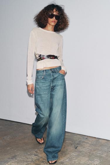 JEANS ZW COLLECTION RELAXED MID-WAIST - Blue by Zara - Image 2