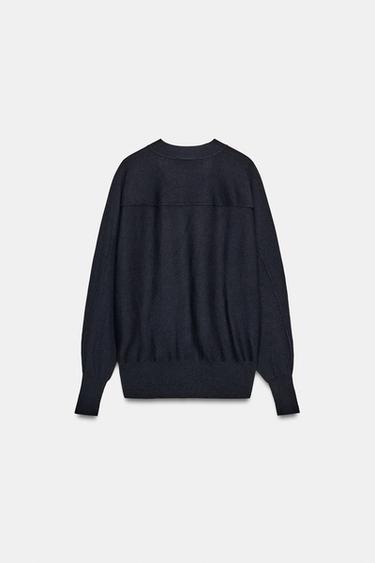 BATWING SLEEVE KNIT CARDIGAN - Navy blue by Zara - Image 6