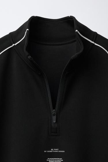 SPORTY SWEATSHIRT WITH CONTRAST TRIMS - Black by Zara - Image 2