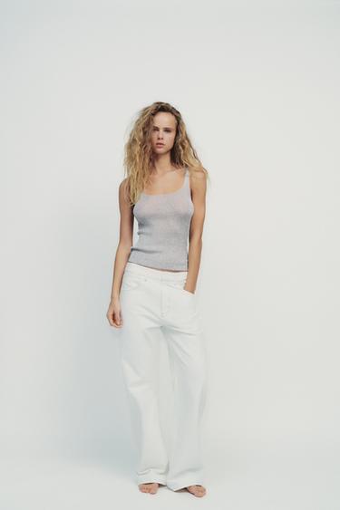 METALLIC THREAD TOP - Silver by Zara - Image 0