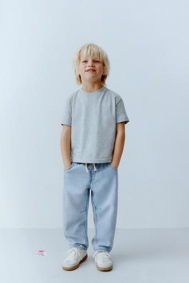 BAGGY JEANS WITH DRAWSTRING - Light blue by Zara - Image 4