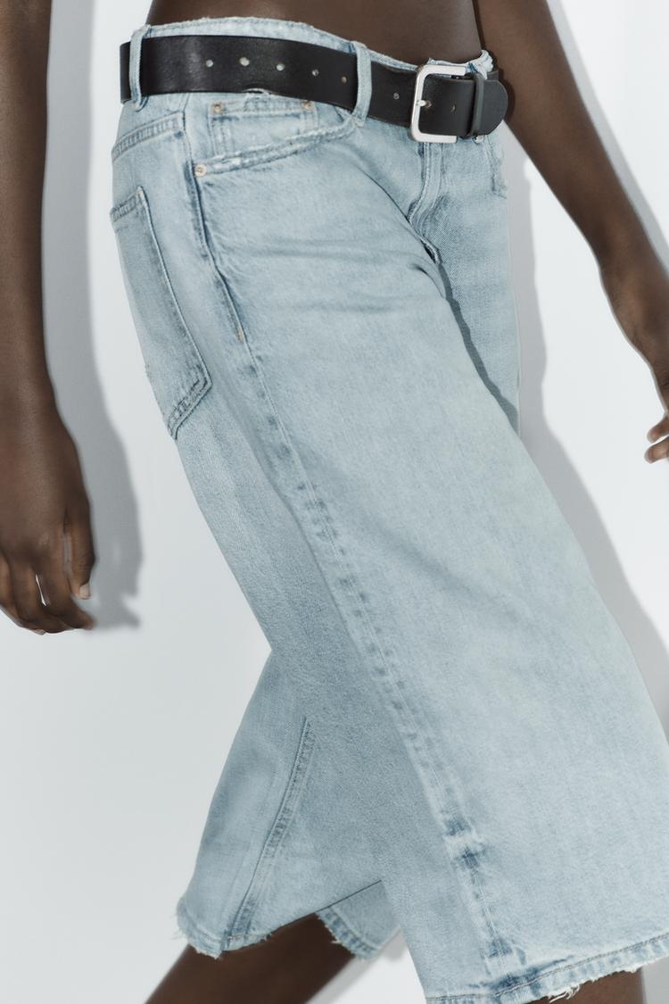 LOW-RISE DENIM JORTS