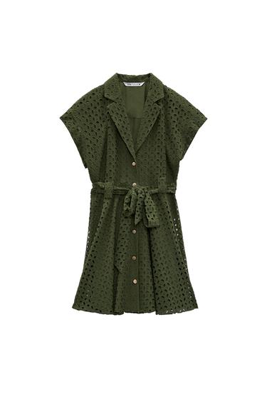 VESTIDO CAMISERO BORDADOS PERFORADOS
