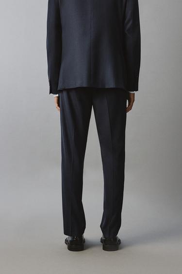 REGULAR FIT HOUNDSTOOTH SUIT TROUSERS - Navy blue by Zara - Image 2