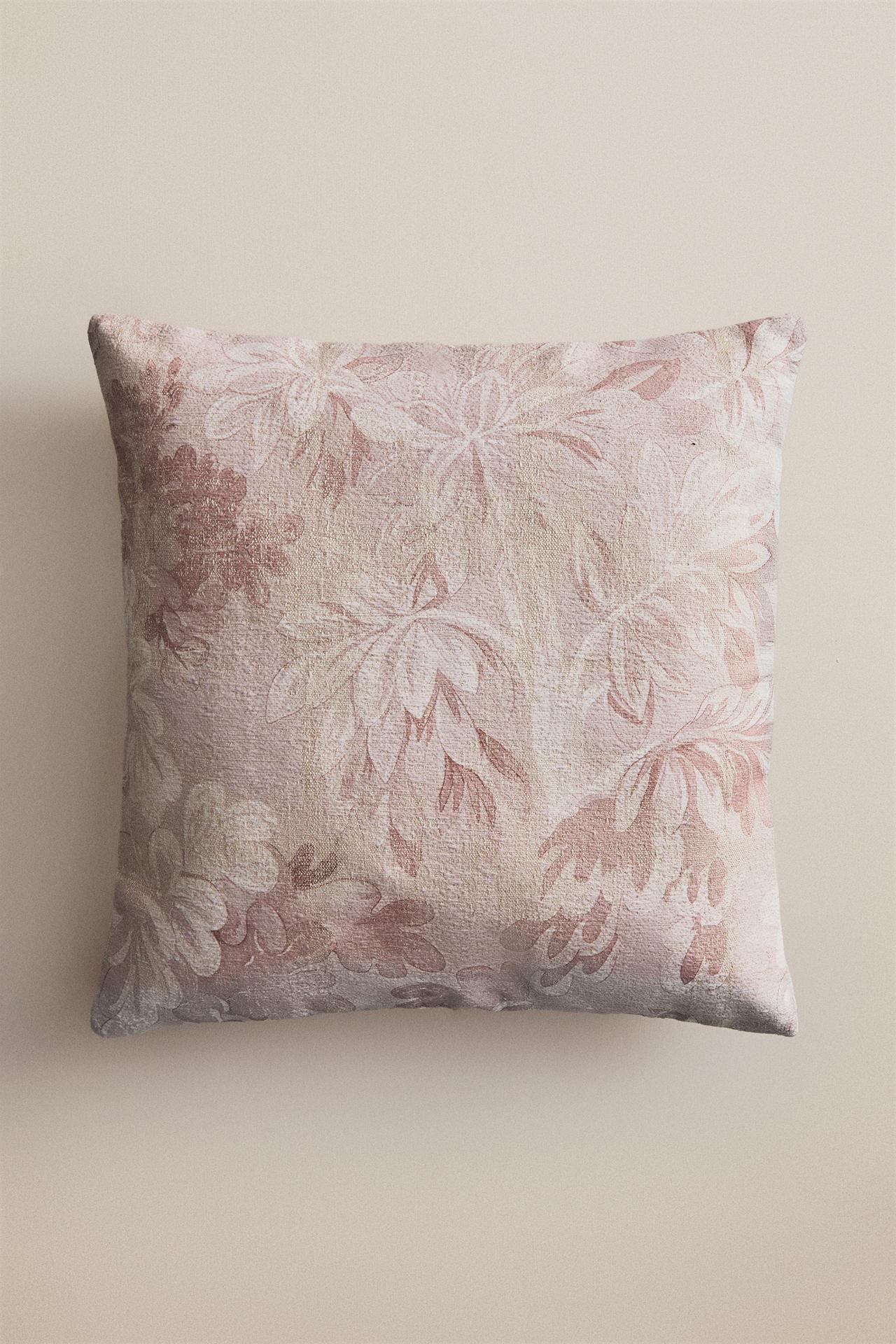 CHENILLE CUSHION COVER — Light pink