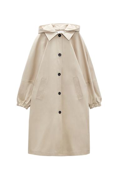 OVERSIZED HOODED TRENCH COAT