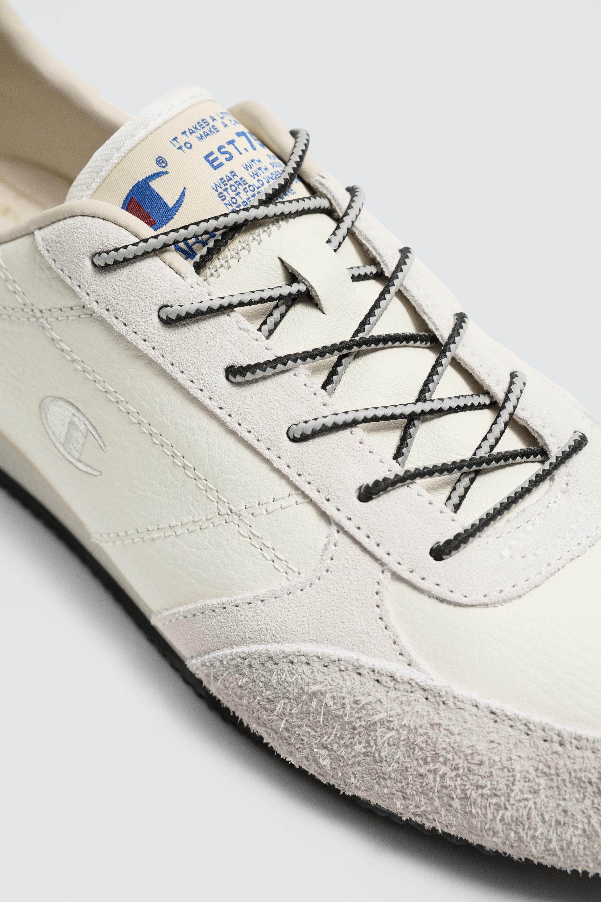 CHAMPION ® X ZARA LEATHER SNEAKERS - White | ZARA United States