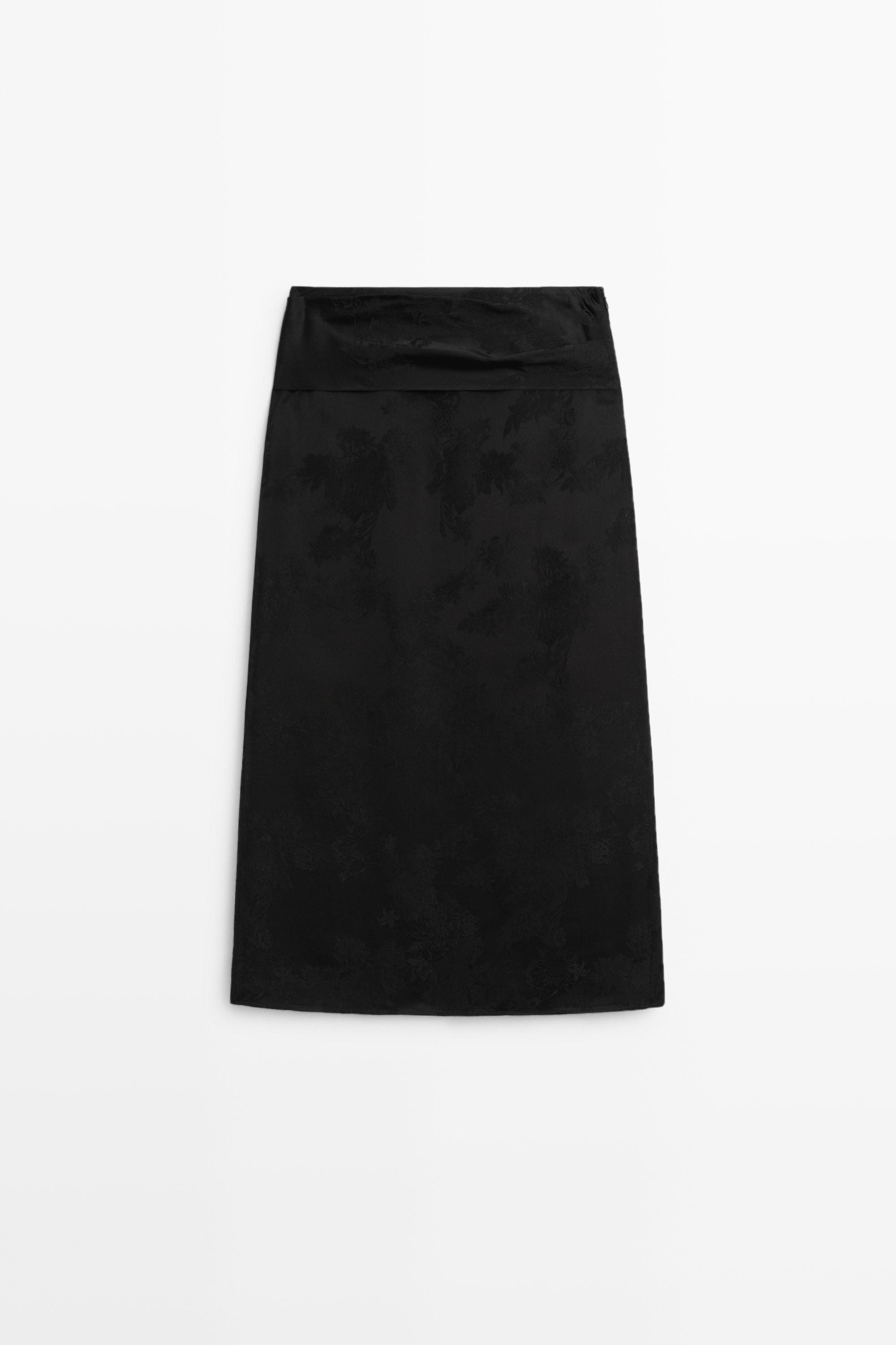 Straight midi skirt with sash