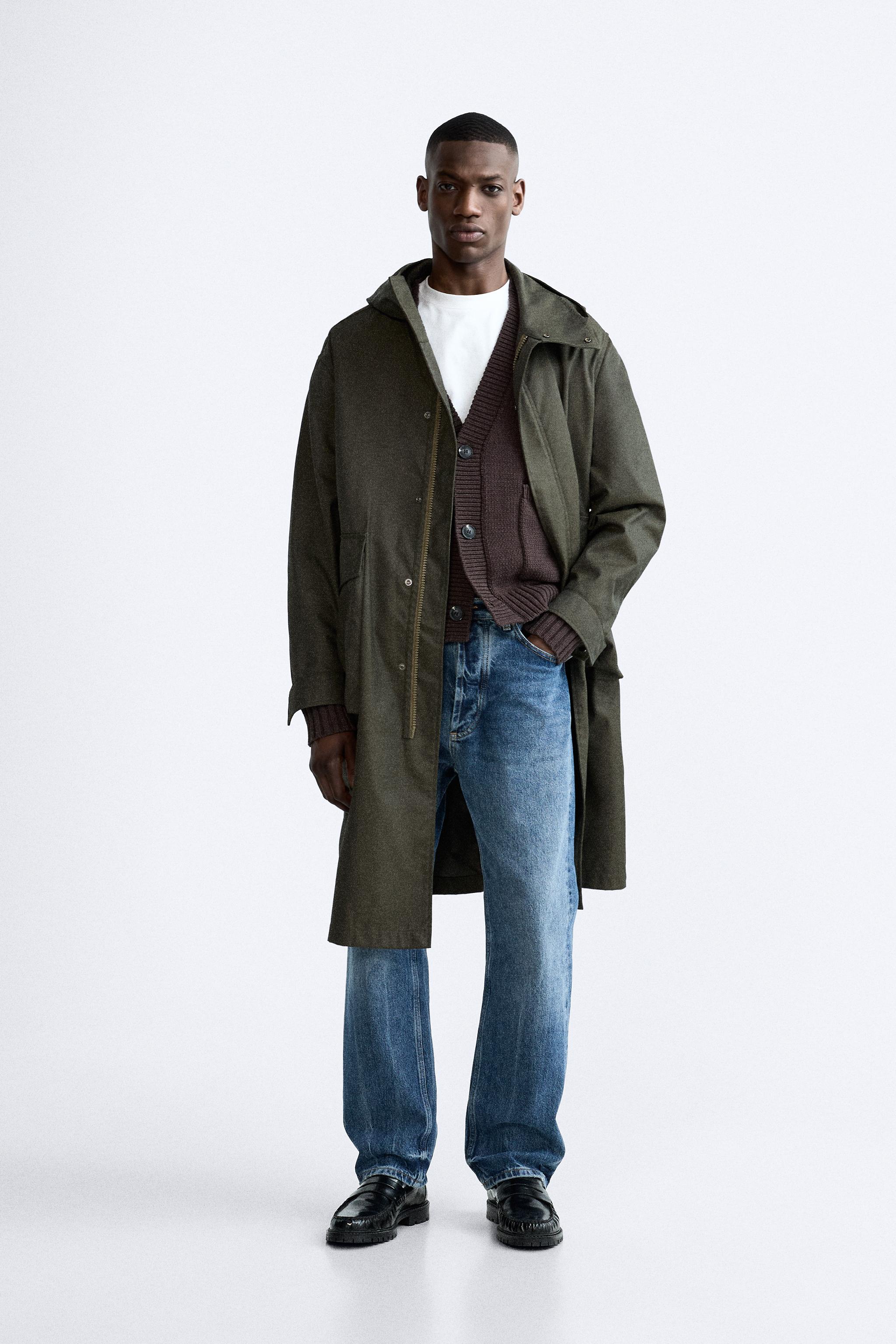 Zara clear raincoat on sale mens