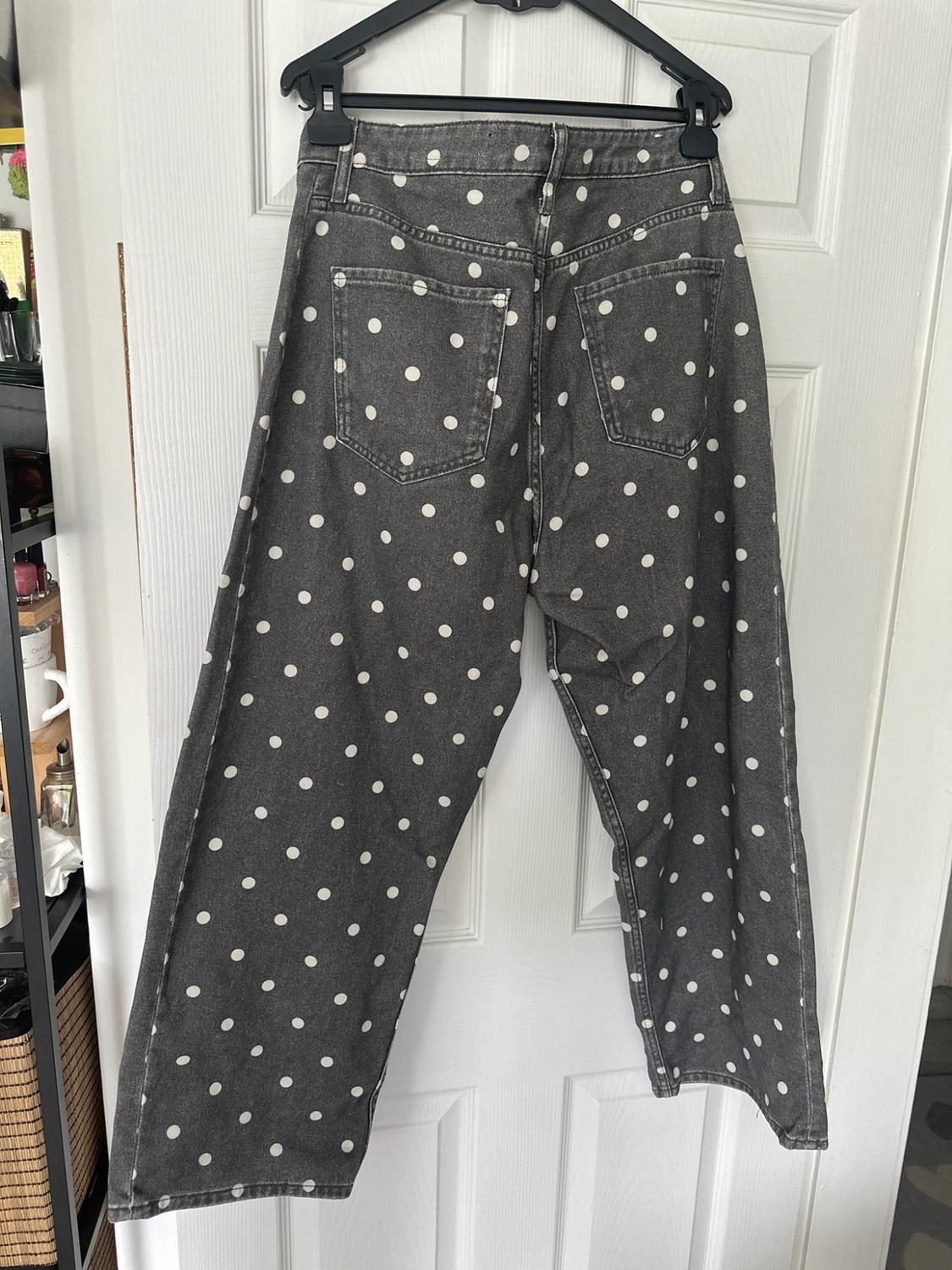 ZW COLLECTION MID-WAIST ANKLE RELAXED DOT JEANS - Image 3