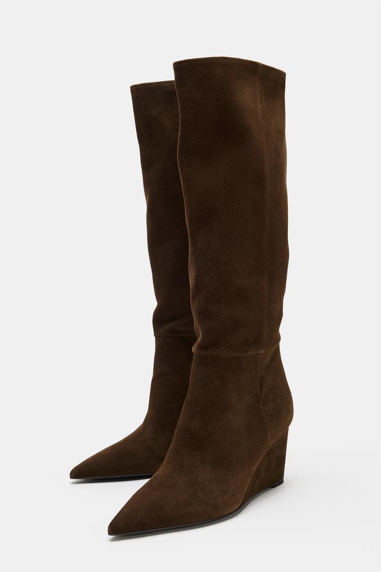Botas de cuña de gamuza 5