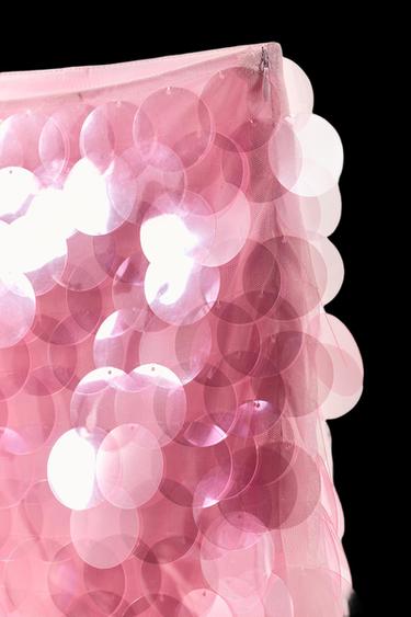 SEQUIN MINI SKIRT - Pink by Zara