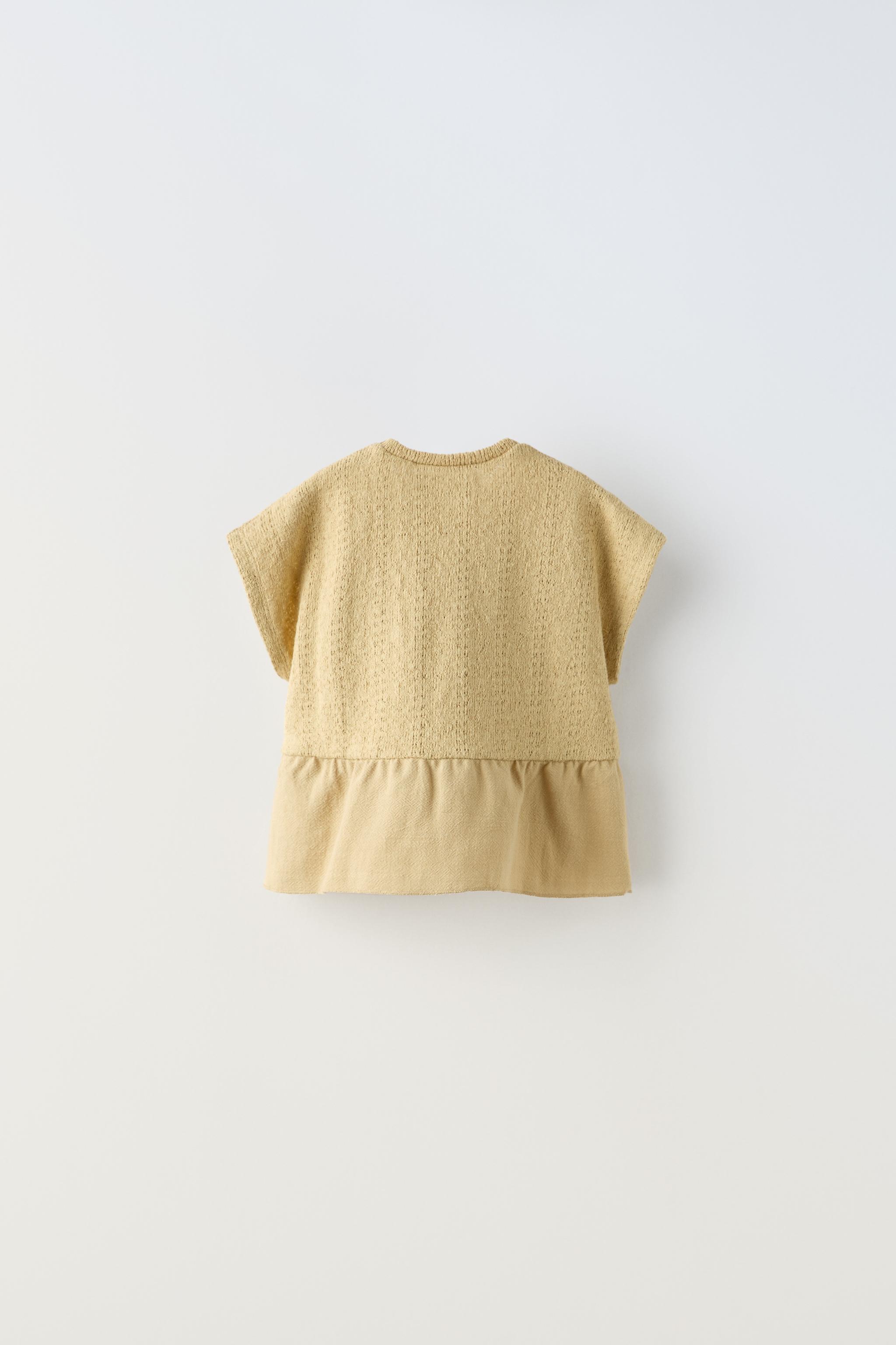 MIXED KNIT T-SHIRT - Light khaki | ZARA United States