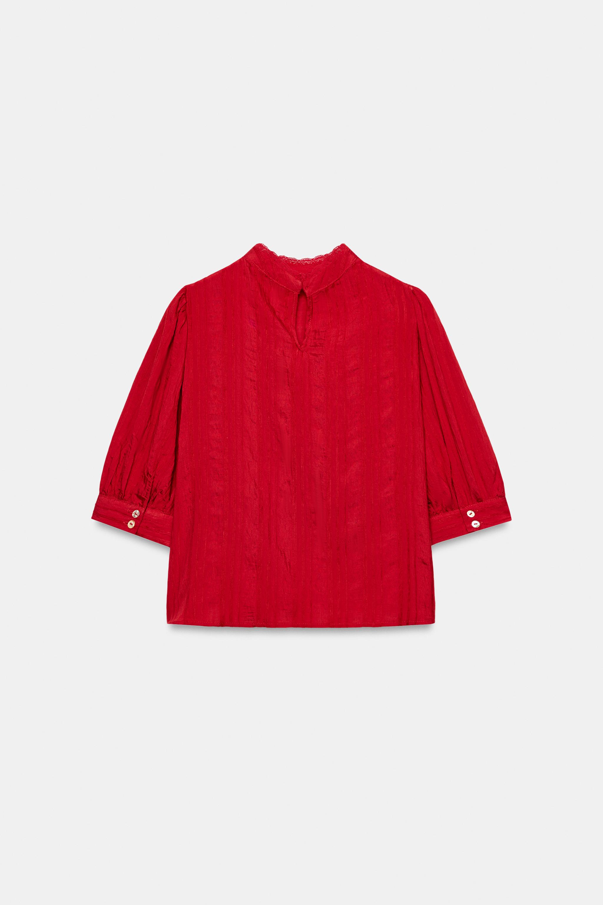 ROMANTIC LACE-TRIM BLOUSE