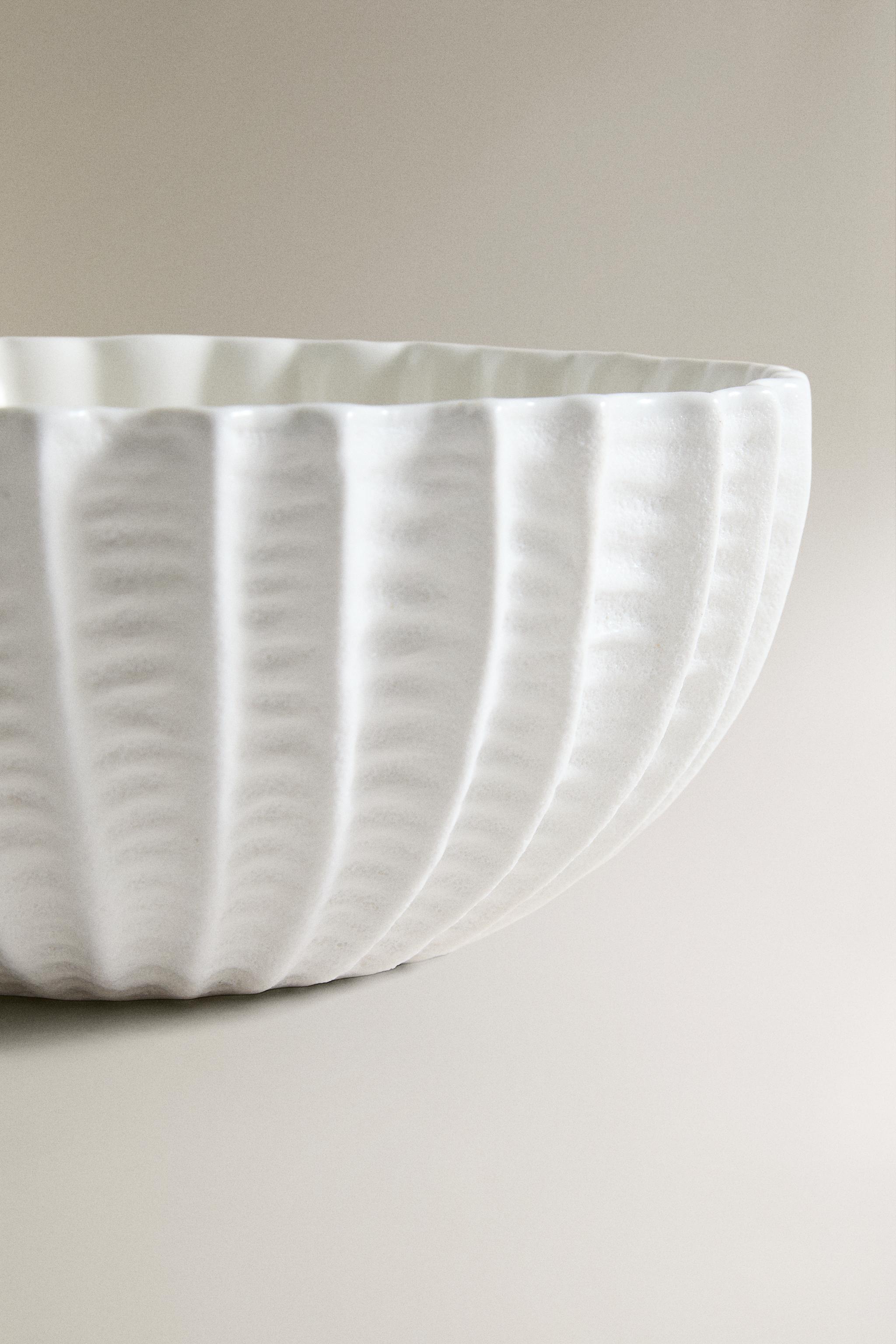 Zara STONEWARE SALAD BOWL WITH RELIEF — фото 4