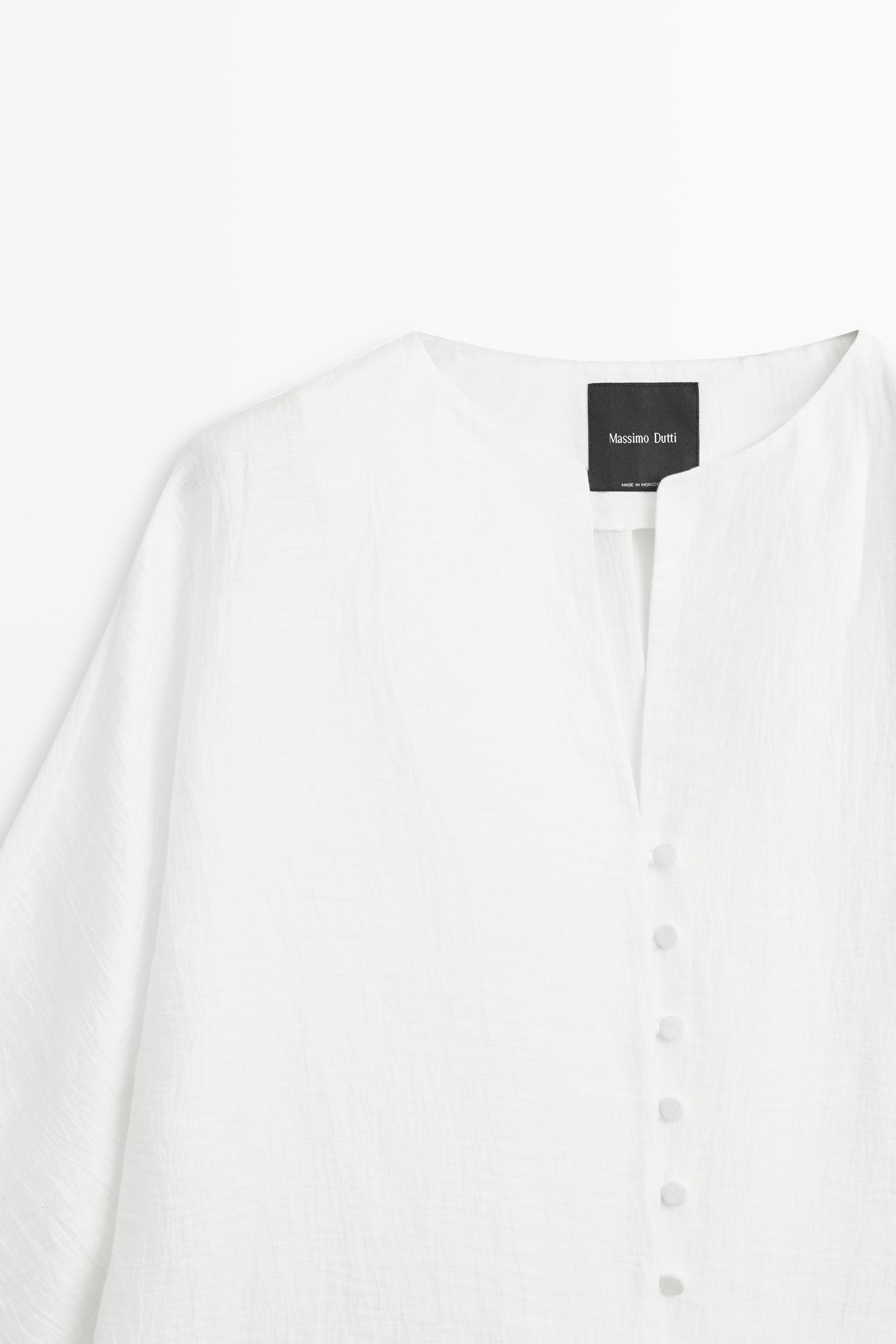 Surchemise en lin mélangé à détails boutonnés