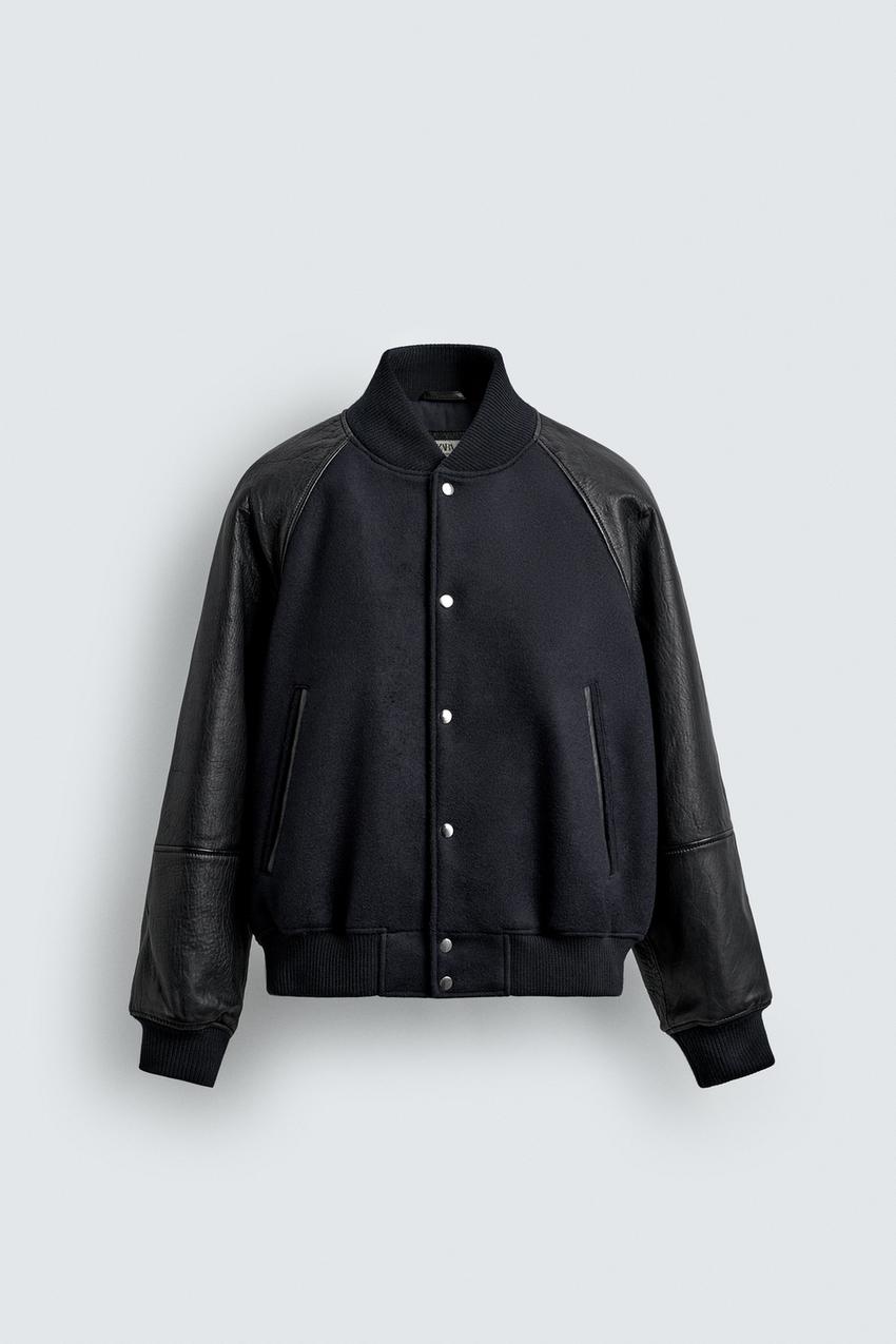 LEATHER COMBINATION BOMBER JACKET LIMITED EDITION