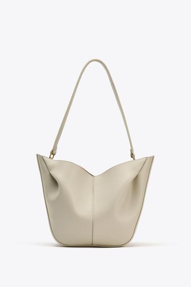 GATHERED TOTE BAG - Ecru by Zara