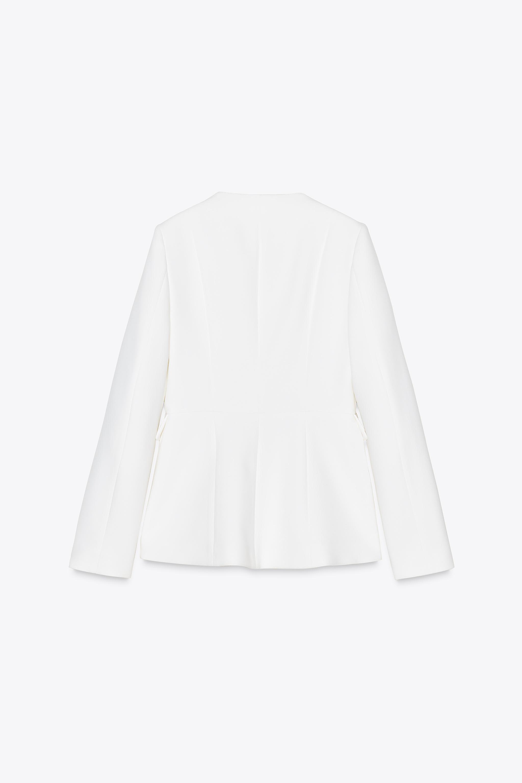 【ZARA】クルーネックフィットブレザー 2399/594/401 クルーネックフィットブレザー - ネイビーブルー | ZARA Japan