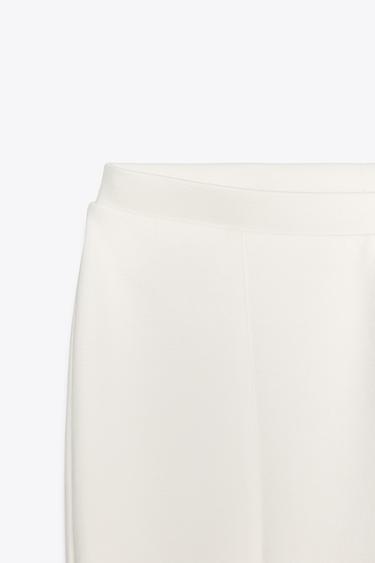 INTERLOCK FLARE TROUSERS - Ecru by Zara - Image 8