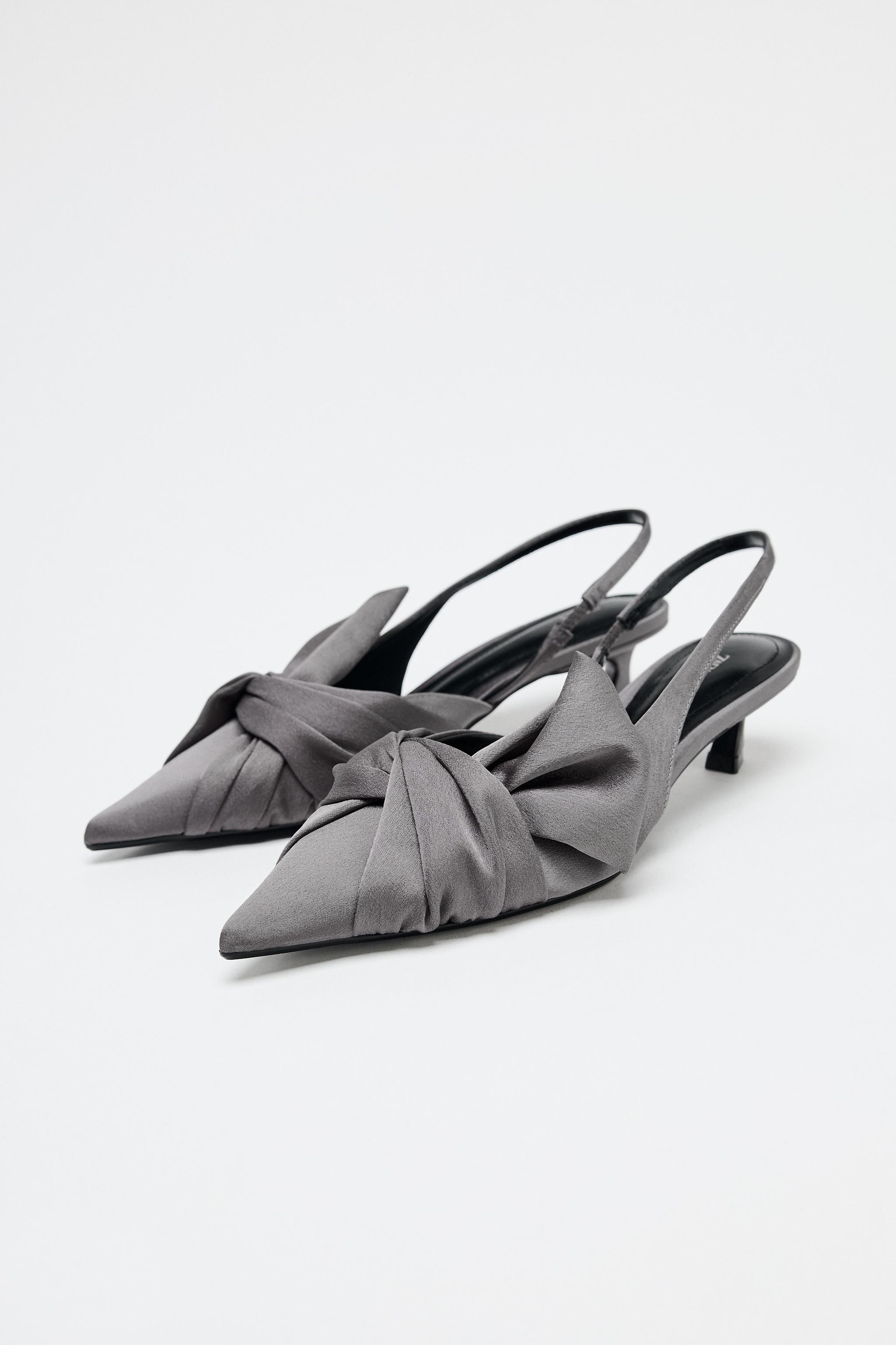 キトンヒール スリングバック シューズ - グレー | ZARA Japan