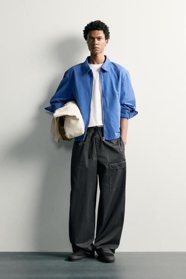 RELAXED FIT CARGO TROUSERS - Electric blue by Zara - Image 0