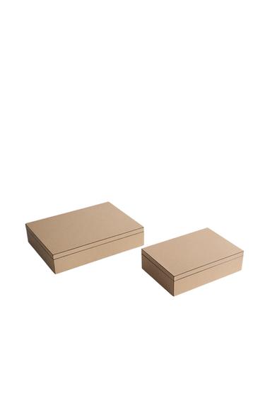 LEATHER JEWELLERY BOX - Light beige by Zara
