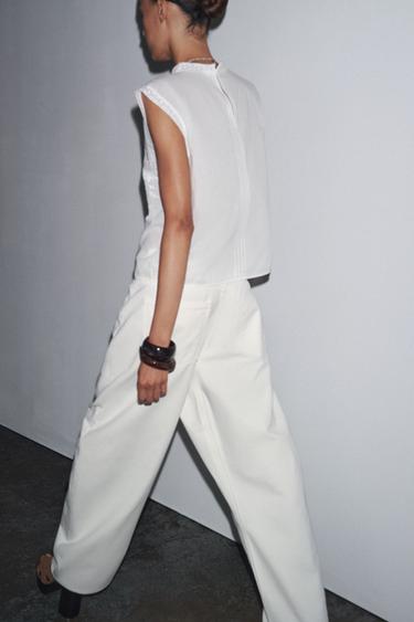 BLOUSE ENTRE-DEUX SANS MANCHES ZW COLLECTION - Blanc cassé de Zara - Image 2