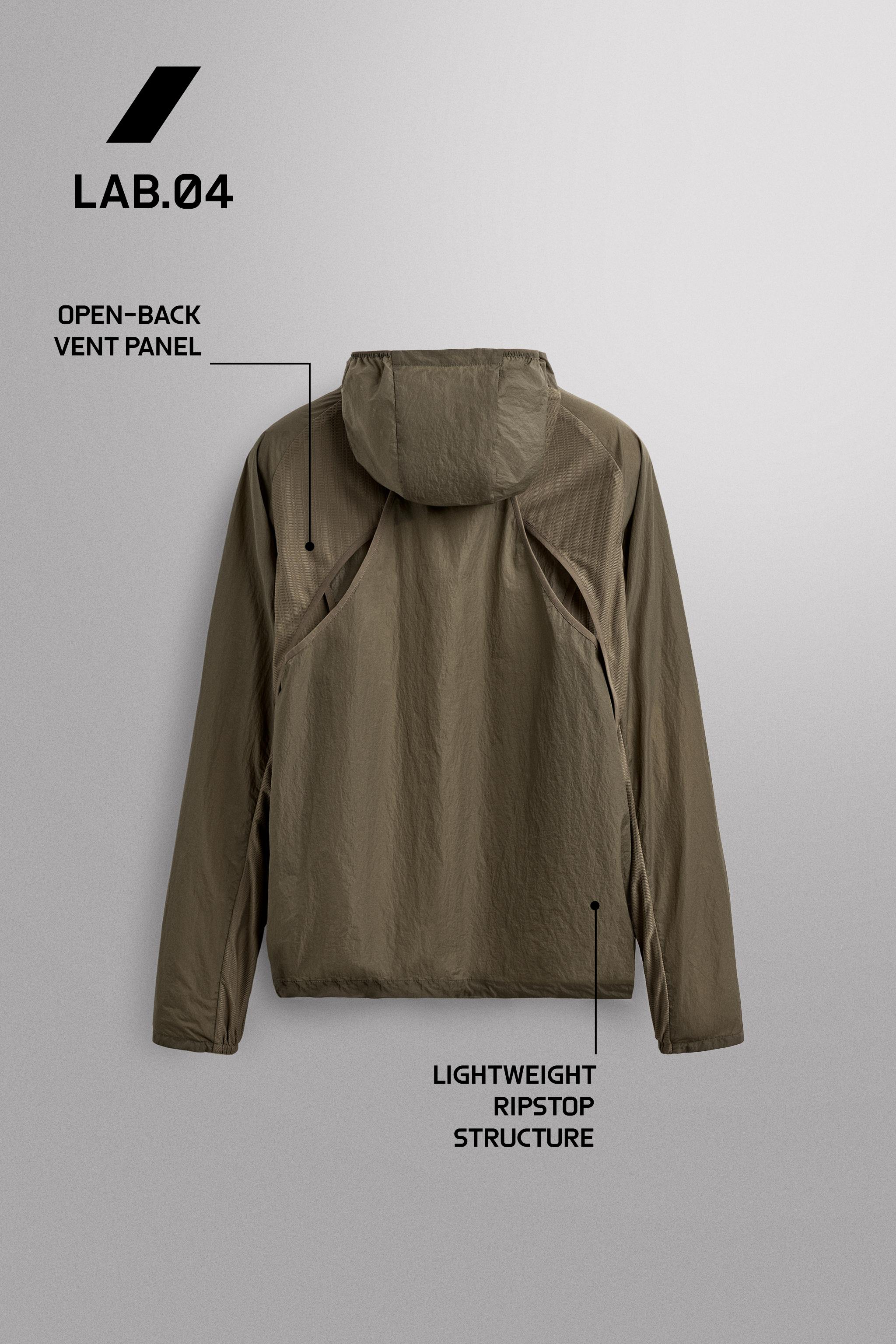 Мужские куртки Zara RUNNING WIND BREAKER WITH VENTS — фото 10