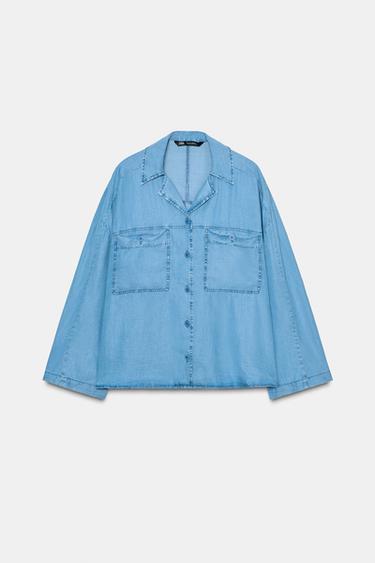CAMISA BOLSILLOS ZW COLLECTION - Azul claro de Zara