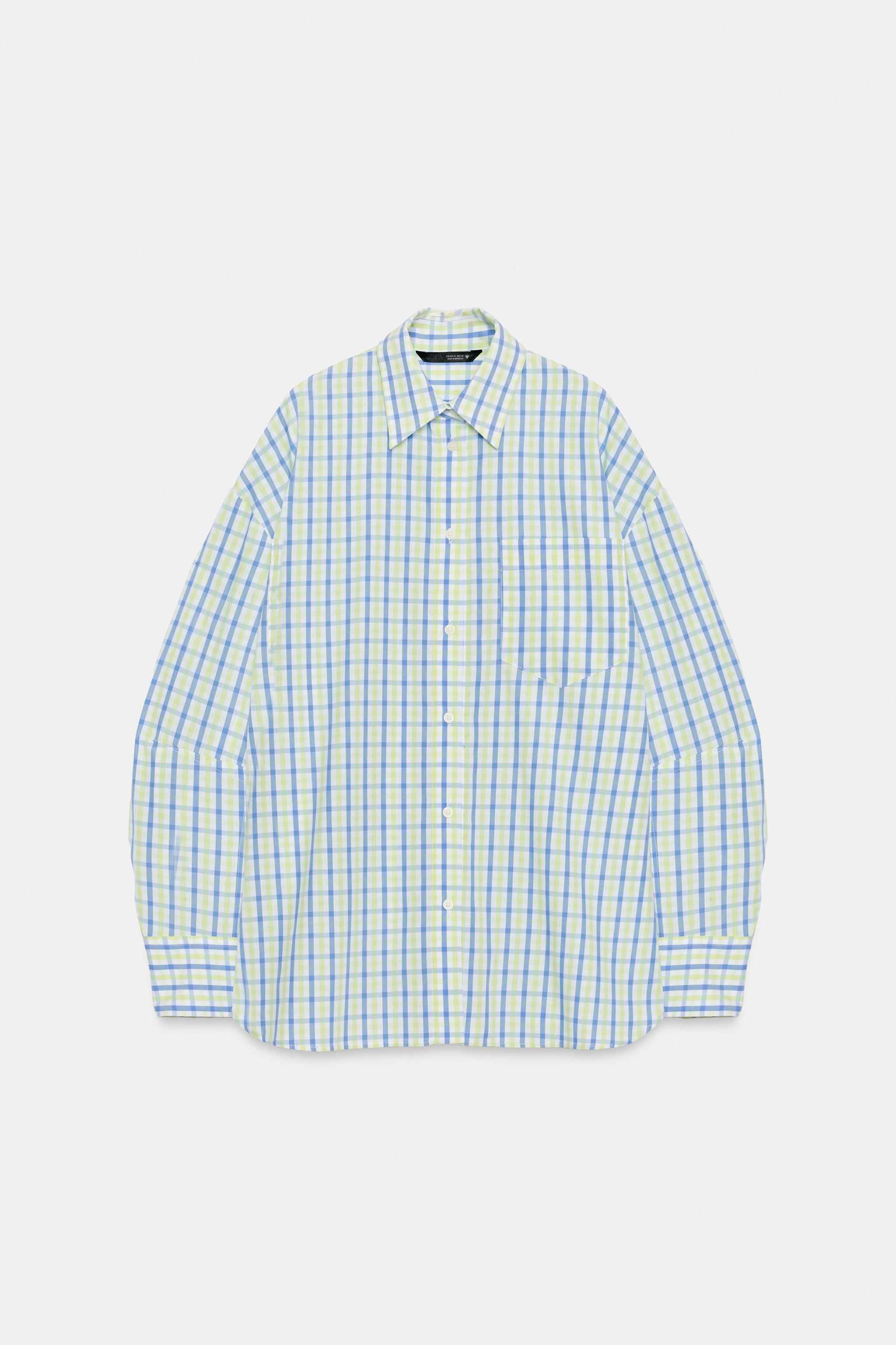 CHEMISE OVERSIZE EN POPELINE À CARREAUX