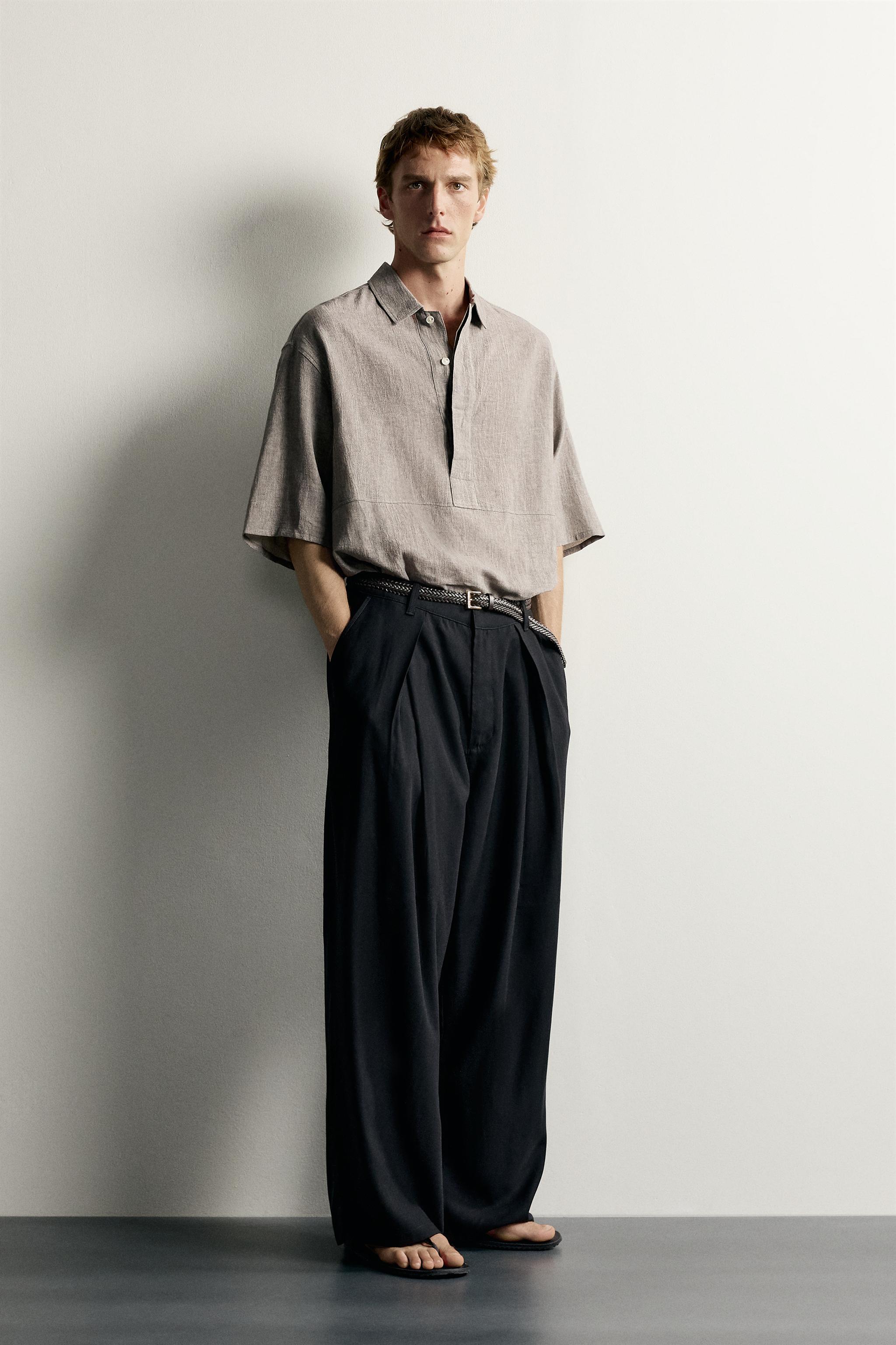 RELAXED-FIT LINEN-COTTON POLO SHIRT