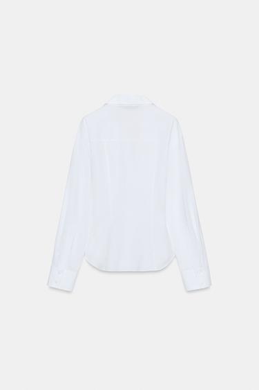 Zara FITTED POPLIN SHIRT - White