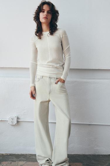 JERSEY PUNTO FINO CON LANA - Crudo de Zara