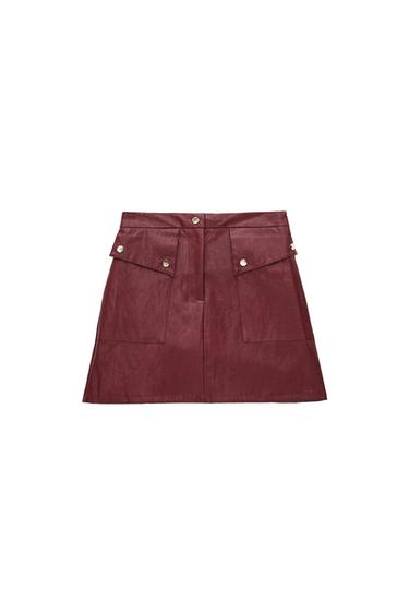 FAUX LEATHER MINI SKIRT